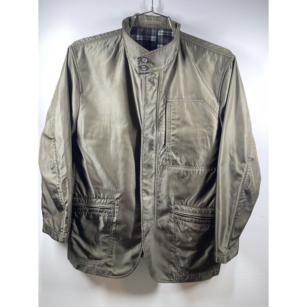 Lyle & Scott Men’s Olive Green Full Zip Lined Utility Field Jacket Pockets Large